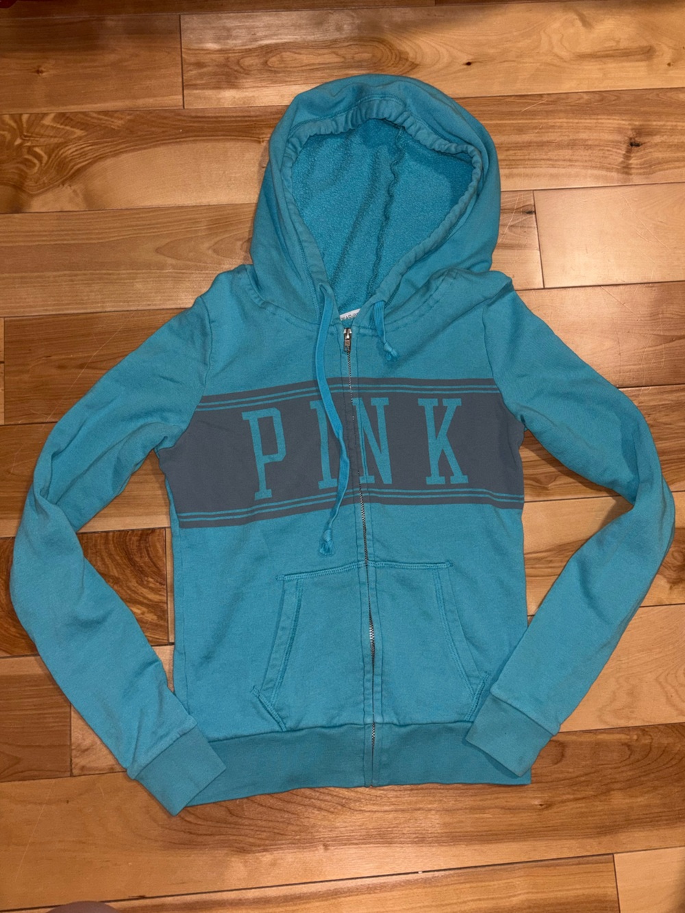 PINK Victoria's Secret Turquoise Zip Hoodie